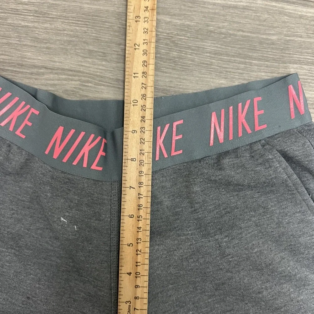 Nike Girls Lightweight Studio Pant Leggings Grey Neon Pink XL 26x28 Yoga Run Gym